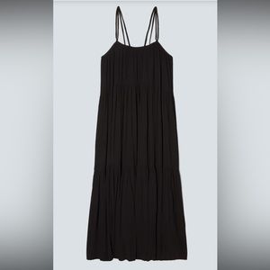 Everlane - The Naia Ripple Tiered Maxi Dress - Black - Size S - NWT